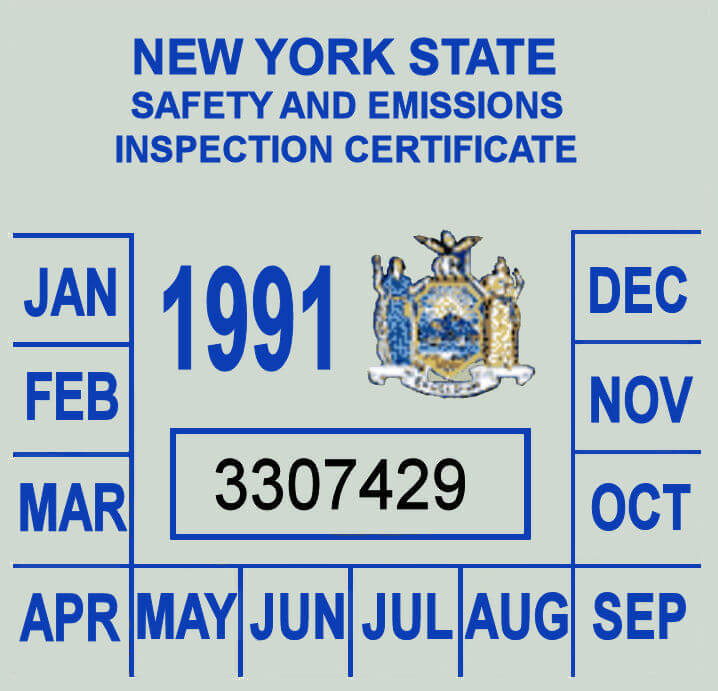 (image for) 1991 NY inspection sticker